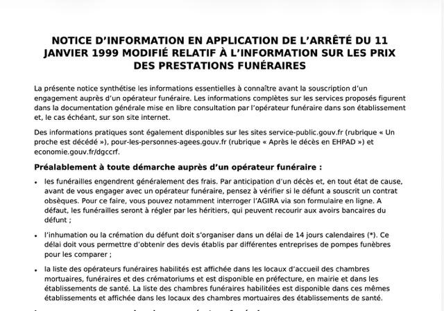 Miniature notice info