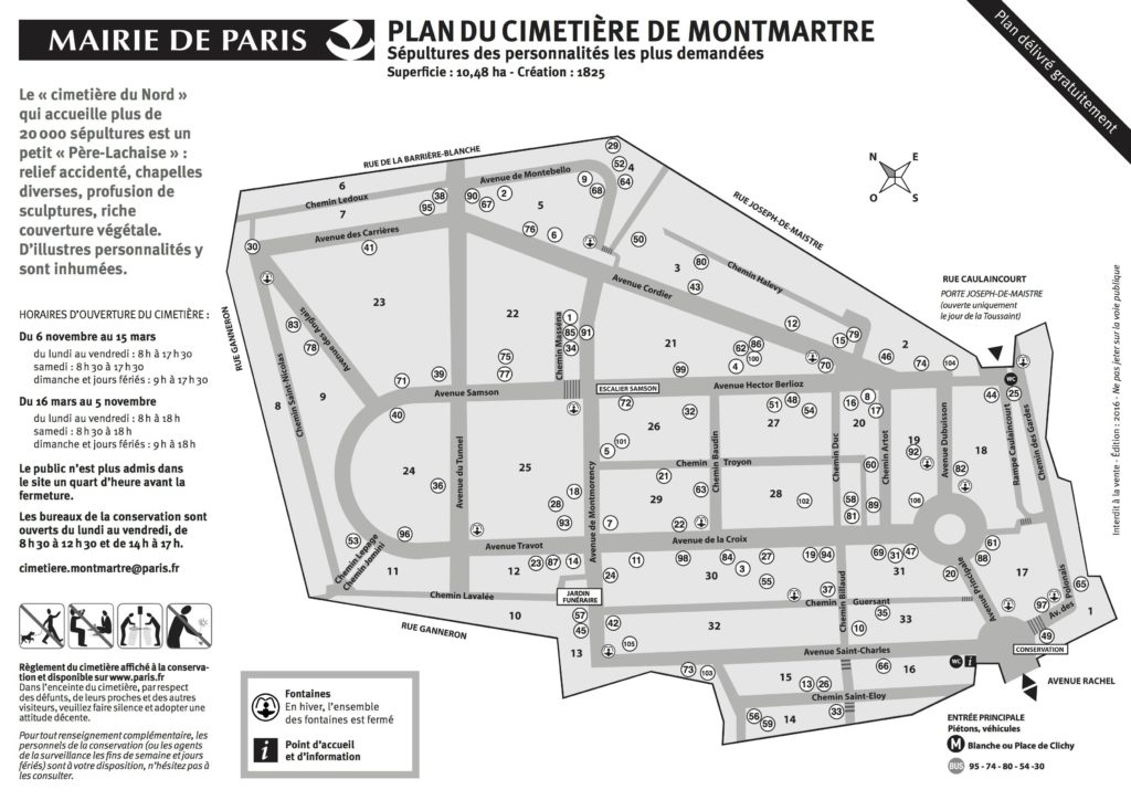 Lescarcelle pompes funebres plan cimetiere montmartre